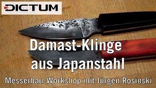 Damast-Klinge aus Japanstahl (2) - Messergriffe und Finishing - DICTUM Kursimpressionen