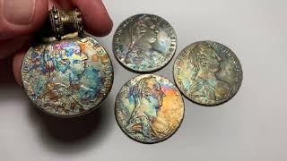 Magic rainbow PATINA on Maria Theresia Thalers - World most famous Silver coin