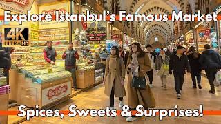 Istanbul Turkey 2025 Walking Tour From Sirkeci,Eminonu Market,Galata Bridge To Karakoy 4K UHD 100FPS