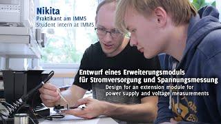 Nikita, student at IMMS: design for an extension module for power supply and voltage measurements