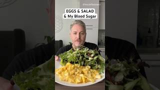 Scrambled eggs & salad with homemade salad dressing. #glucose #bloodsugar #insulinresistant1 #eggs￼