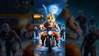 Goku  motorcycle riding with zombie #goku #dbs #naruto #shorts #shortsfeed