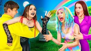 Sisters Get Separated in Adoption! Goth Girl vs Rainbow Girl