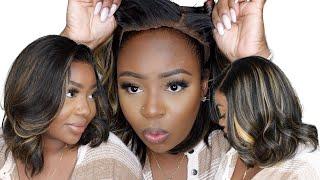 Completely Glueless Blonde Highlight Bob Wig Install | No Glue No Gel | RPGSHOW LIFESTYLE