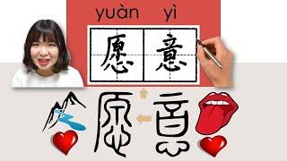 274-300_#HSK3#_愿意/願意/yuanyi/(would like to) How to Pronounce/Say/Write Chinese Vocabulary/Character