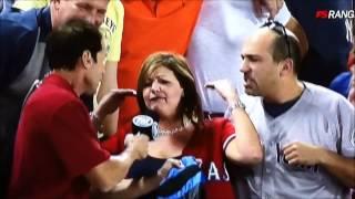 NY Yankees vs Texas Rangers 4-24-12 / This is the most annoying sports fan... EVER!!!