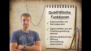 Quadratische Funktionen - (Normal-)parabel | Eigenschaften ablesen aus der Funktionsgleichung