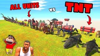 TNT BOMB vs ALL UNITS in Animal Revolt Battle Simulator with SHINCHAN and CHOP