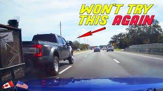 BAD DRIVER GETS INSTANT KARMA AFTER CUTTING CAR OFF