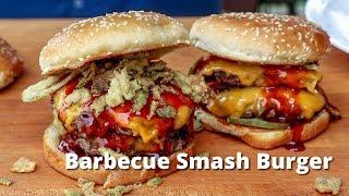 The Juiciest, Most DELICIOUS Smash Burger ... with BBQ Sauce and Crispy Jalapenos