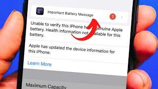 How to remove important battery message in iPhone / 11 / 12 Pro / 13 Pro Max /X Xs Max/ 8/7 plus Fix