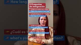 5 preguntas obligatorias cuando llegas a Inmigración! #usa #aprenderingles #inglesbasico