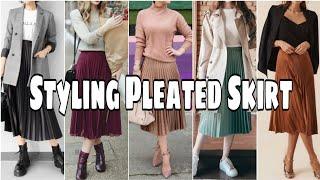 Different ideas on how to style pleated skirt @outfitideasmommyAzil