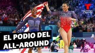 Simone Biles, Rebeca Andrade y Sunisa Lee, el podio de All-Around | Juegos Olímpicos París 2024