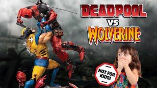 DEADPOOL VS. WOLVERINE! WHO WILL WIN? Custom Wolverine vs. Deadpool Statue Unboxing & Review!