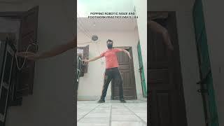Popping Robotic Wave and Footwork Practice Day - 84 #armwave #dancetutorial #waves #poping