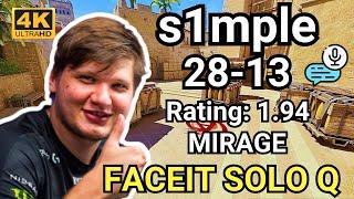 s1mple (28-13) Solo Q vs D0cC (Mirage) | Sep 13, 2024 #cs2 #pov