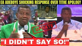  UPDATE: PST EA ADEBOYE REACTS TO TITHE APOLOGY UPROAR "I DIDN'T SAY SO...WHAT I SAID..."