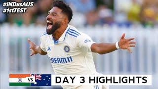 India vs Australia 1st Test Day 1 Highlights 2024 | IND vs AUS 1st Test Day 1 Highlights 2024