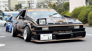 【過去一の盛り上がり】旧車會とランボルギーニ軍団が共演する日曜日の大黒PA #jdm #daikoku #lamborghini