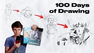 What 100 Days Of Drawing Looks Like (Beginner Sketchbook Tour)