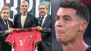 Ronaldo's Reaction to Pepe Incredible Tribute before kick-off vs Crotaia | Nations League 2024