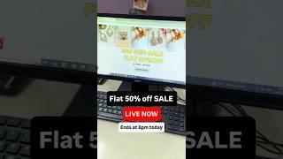Flat 50% off SALE is LIVE NOW , just 300 mins sale , shop at www.phuljhadi.com