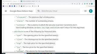 Historical Stock Price Data in Google Sheets