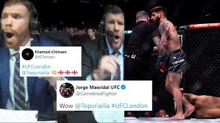 MMA Fighters React to Topuria vs Jai Herbert at UFC London - Topuria with BRUTAL KO, Calls out Paddy