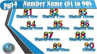 Number Name 81 to 90 in English| Number name with counting| Number Name with animation