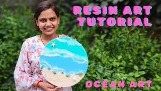 RESIN EPOXY OCENA ART STEP BY STEP TUTORIAL|HOW TO CREATE CELLS & LEASING #oceanart #resin #art #diy