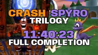 Crash and Spyro Trilogy 642% Speedrun! (PS1) - 11:40:23