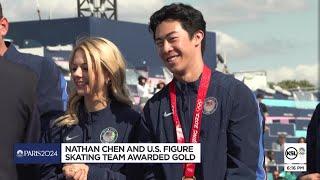 Figure skater Nathan Chen receives gold medal from 2022 Winter Olympics in Beijing