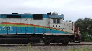 Nice K5LA Horns From Tri Rail GP49H-3 816 & Amtrak P42DC 117 At Boynton Canal 9-11-24