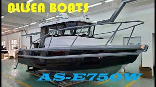 Allsea AS-E750W,25ft aluminum cabin boat with walkaround