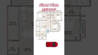 35 X 40 HOUSE PLAN,35 BY 40 HOME PLAN #shorts #homedesign #gharkanaksha #trendingshorts #housedesign