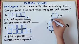 Perfect Square | Can you form a Square with given Unit Squares ? | Quarter 2 | Grade 7 | MC |