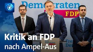 Empörung bei SPD und Grünen nach Berichten über FDP-Pläne für Ampel-Aus