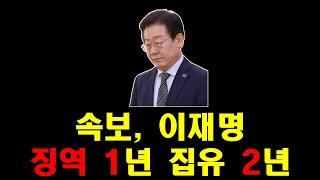 속보 이재명 징역1년 집유2년