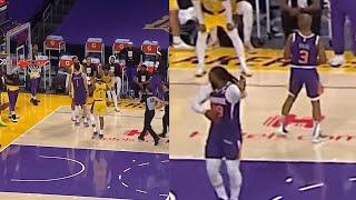 Jae Crowder & Devin Booker go to Lakers bench to talk trash mid-game & Crowder gets ejected