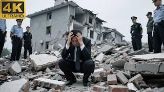Corrupt director builds dangerous building, which collapses and hits mayor, lands in jail.