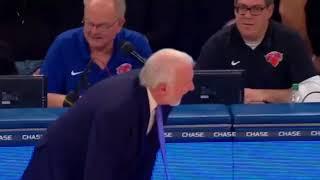 Gregg Popovich Reaction on Manu Ginobili's Lobshot/clutch shot