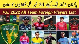 Pakistan Junior League 2022 All Team Foreign Players List | PJL 2022 Squads Schedule live streaming