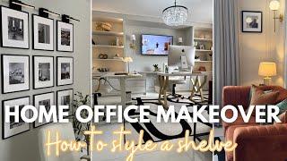 STYLE MY HOME OFFICE WITH ME | HOW TO STYLE A SHELF| Design Hack with Didi