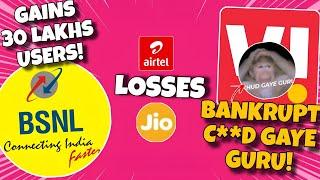 BSNL Gains 30 Lakhs Subscribers: Vi Might Went Bankrupt, Airtel & Jio in Losses, Telecoms India