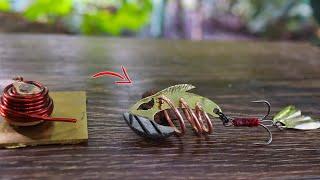 Making a lure with moving copper fins