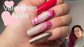 Valentines Nails | Marble Nail Art