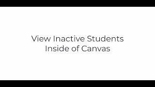 Inactive Student Info Canvas