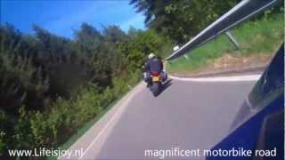 Black Forest Highstreet Germany BMW chasing Aprilia Motorbike B500 MOBILE