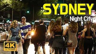 Sydney Australia Walking Tour - Night City Walk | 4K